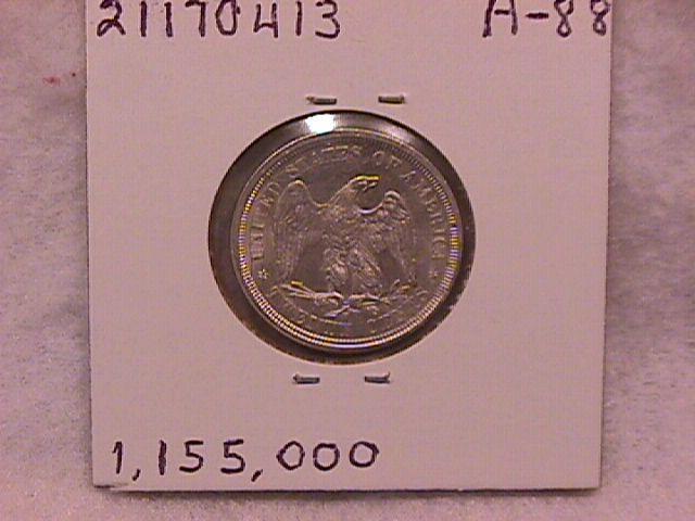 Liberty Seated Silver Coin Twenty Cent Piece 1875-S Almost Uncirculated Condition