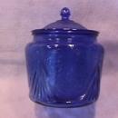 Vintage=Rare Hazel Atlas Glass (Royal Lace-Cobalt Blue) C/Cookie Jar