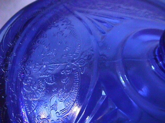 Vintage=Rare Hazel Atlas Glass (Royal Lace-Cobalt Blue) C/Cookie Jar