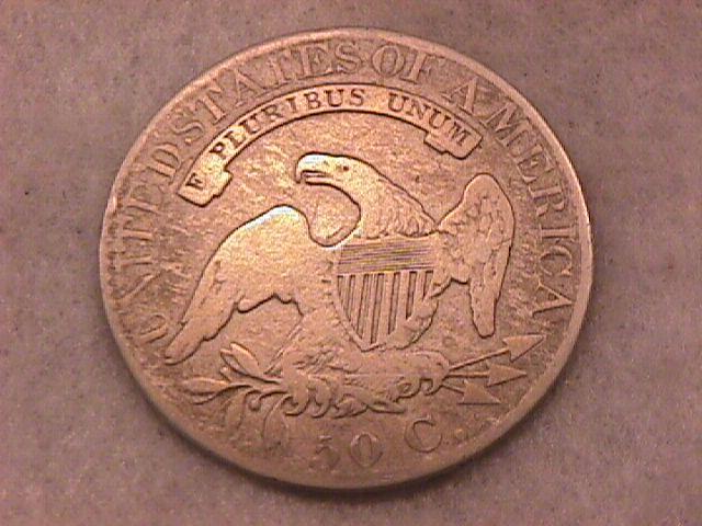 Capped Bust Silver Half Dollar Coin, 1824, Very Good to Fine Condition