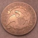 Capped Bust Silver Half Dollar Coin, 1824, Very Good to Fine Condition