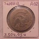 Capped Bust Silver Half Dollar Coin, 1824, Very Good to Fine Condition