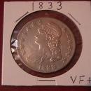 Capped Bust Silver Half Dollar 1833 Very Fine Plus Condition