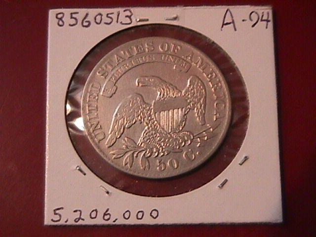 Capped Bust Silver Half Dollar 1833 Very Fine Plus Condition