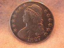 Capped Bust Silver Half Dollar 1827 Very Fine to Extremely Fine Condition