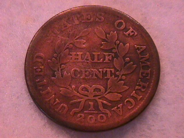 Half Cent Copper Coin Draped Bust-1803 Very Good To Fine Condition