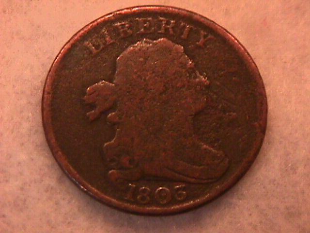 Half Cent Copper Coin Draped Bust-1803 Fine To Very Fine Condition