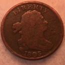 Half Cent Copper Coin Draped Bust-1803 Fine To Very Fine Condition