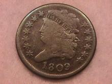 Half Cent Copper Coin Classic Head-1809 Fine To Very Fine Condition