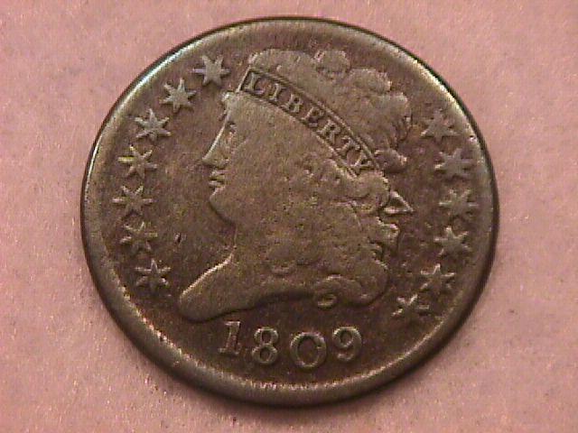 Half Cent Copper Coin Classic Head-1809 Fine To Very Fine Condition