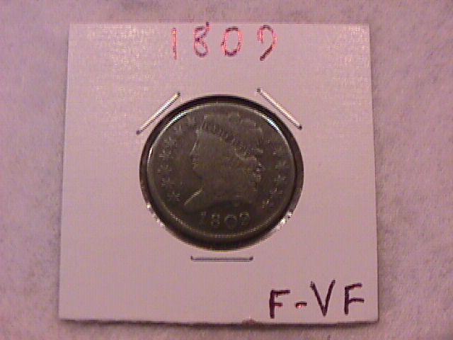 Half Cent Copper Coin Classic Head-1809 Fine To Very Fine Condition