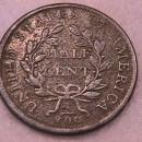 Half Cent Copper Coin Draped Bust-1807 Fine To Very Fine Condition