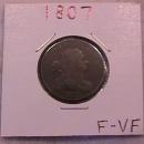 Half Cent Copper Coin Draped Bust-1807 Fine To Very Fine Condition