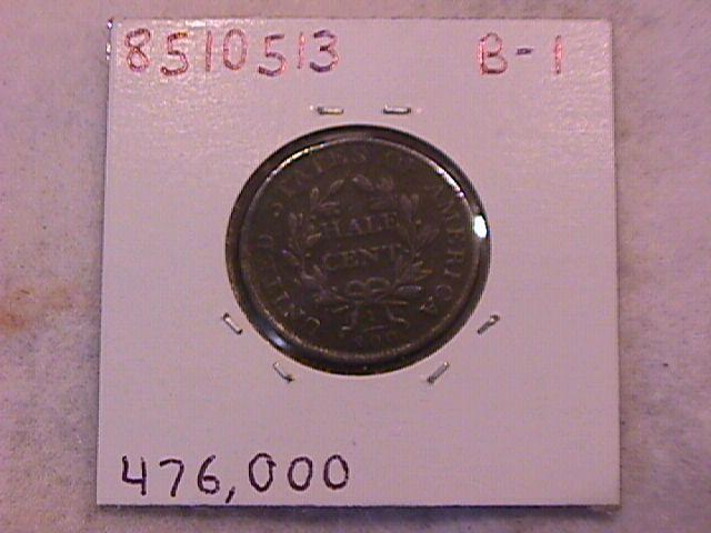 Half Cent Copper Coin Draped Bust-1807 Fine To Very Fine Condition