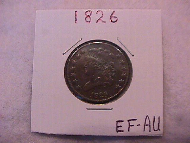 Half Cent Copper Coin Classic Head-1826 Extremely Fine To Almost Uncirculated Condition