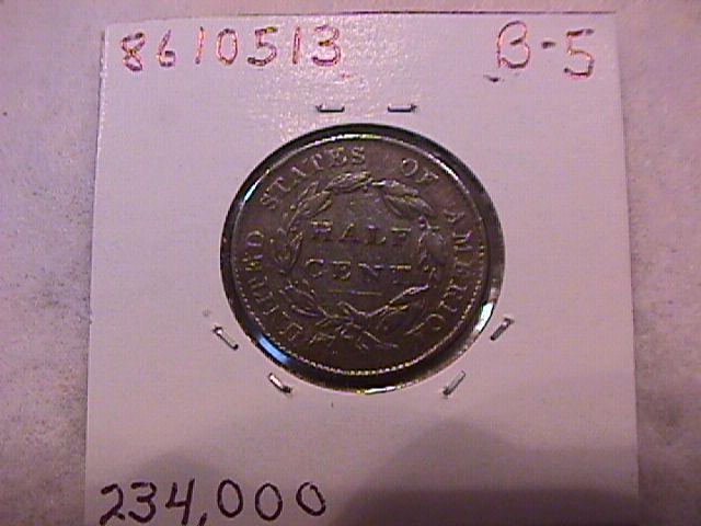 Half Cent Copper Coin Classic Head-1826 Extremely Fine To Almost Uncirculated Condition