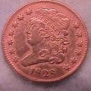 Half Cent Copper Coin Classic Head-1828 Extremely Fine To Almost Uncirculated Condition