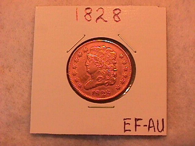 Half Cent Copper Coin Classic Head-1828 Extremely Fine To Almost Uncirculated Condition