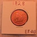Half Cent Copper Coin Classic Head-1828 Extremely Fine To Almost Uncirculated Condition