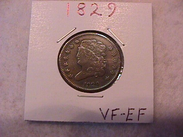 Half Cent Copper Coin Classic Head 1829 Very Fine To Extremely Fine Condition