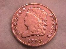 Classic Head Half Cent Coin 1825 Very Fine Plus Condition