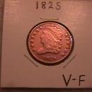 Classic Head Half Cent Coin 1825 Very Fine Plus Condition