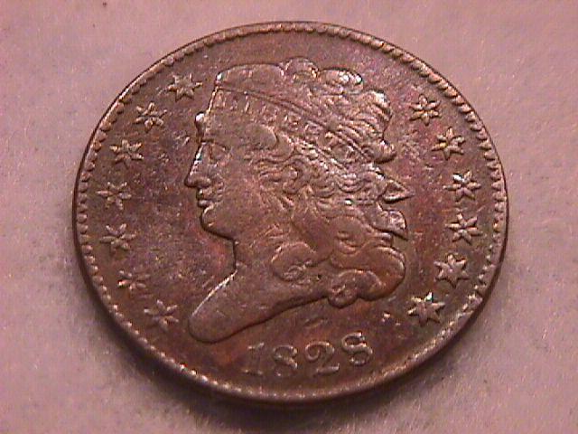 Classic Head Half Cent Coin 1828 Very Fine Plus Condition