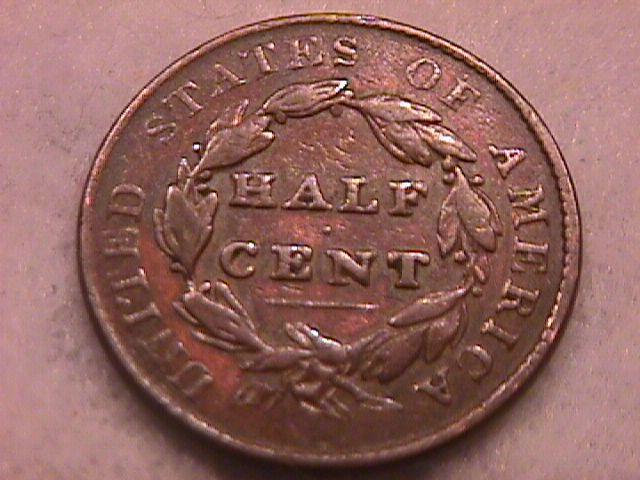 Classic Head Half Cent Coin 1828 Very Fine Plus Condition