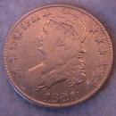 Capped Bust Half Dollar Coin 1821 Fine Plus Condition