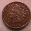Indian Head Penny Copper Coin 1908-S Very Fine Plus Condition