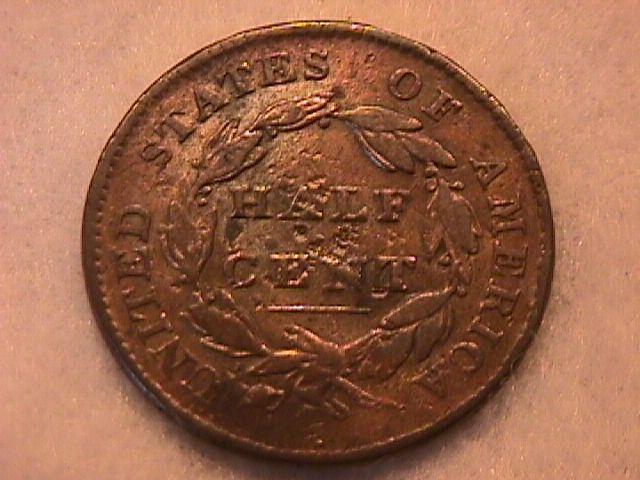 Classic Head Half Cent Coin 1825 Fine Plus Condition