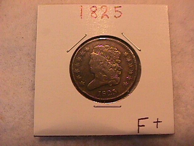Classic Head Half Cent Coin 1825 Fine Plus Condition