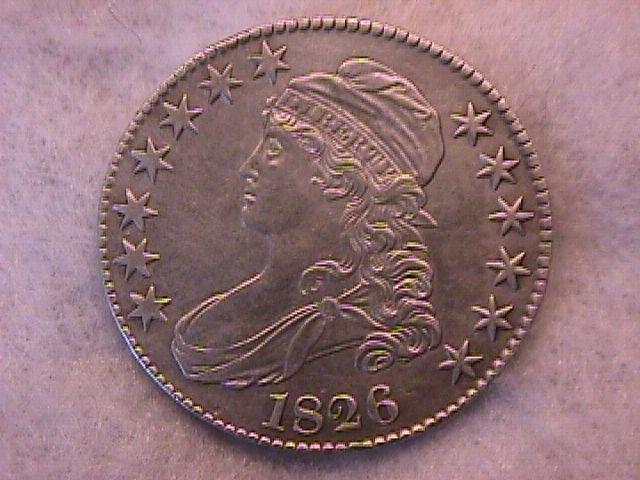 Capped Bust Half Dollar Coin 1826 Almost Uncirculated Condition
