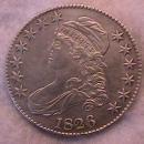 Capped Bust Half Dollar Coin 1826 Almost Uncirculated Condition
