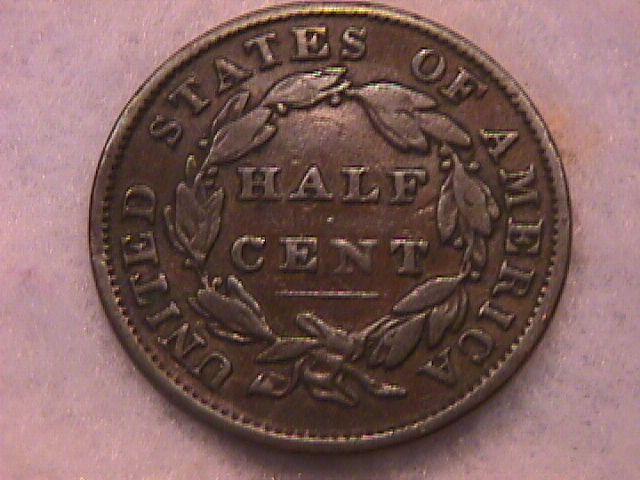 Coin Classic Head Half Cent 1834 Very Fine to Extremely Fine Condition