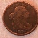 Draped Bust Half CENT COIN 1804 Fine to Very Fine Condition