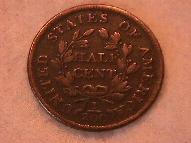 Draped Bust Half CENT COIN 1804 Fine to Very Fine Condition