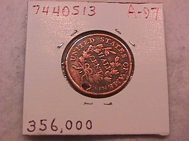 Draped Bust Half Cent Coin 1806 Very Fine Plus Details with 1 Pit on Both Sides