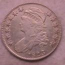 Capped Bust Half Dollar Coin 1823 Broken 3 High Grade= Almost Uncirculated