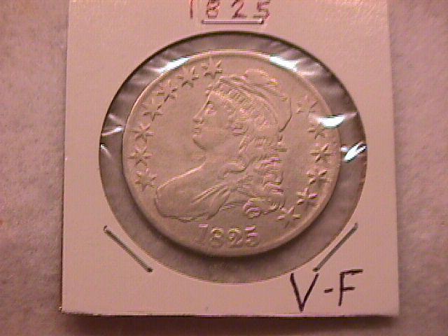 Capped Bust Half Dollar Coin 1825 Very Fine Condition