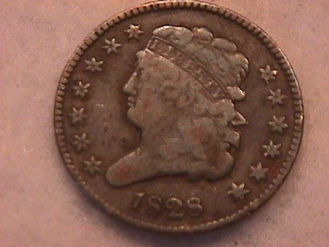 Classic Head Half Cent Coin 1828 Very Fine Plus Condition