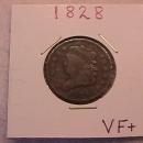 Classic Head Half Cent Coin 1828 Very Fine Plus Condition
