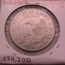Capped Bust Half Dollar Coin 1823 Broken 3 High Grade= Almost Uncirculated