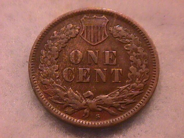 Indian Head One Cent Copper coin 1908-S Extremely Fine condition