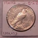 Peace Type Silver Dollar 1921 Uncirculated to Mint State 63 Condition