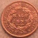 Classic Head Copper Half Cent 1828 13-Star Almost Uncirculated Condition