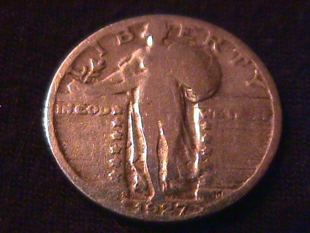 Standing Liberty Silver Quarter Coin 1927-S Very Good Plus Condition
