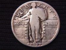 Standing Liberty Silver Quarter Coin 1927-S Very Good Plus Condition