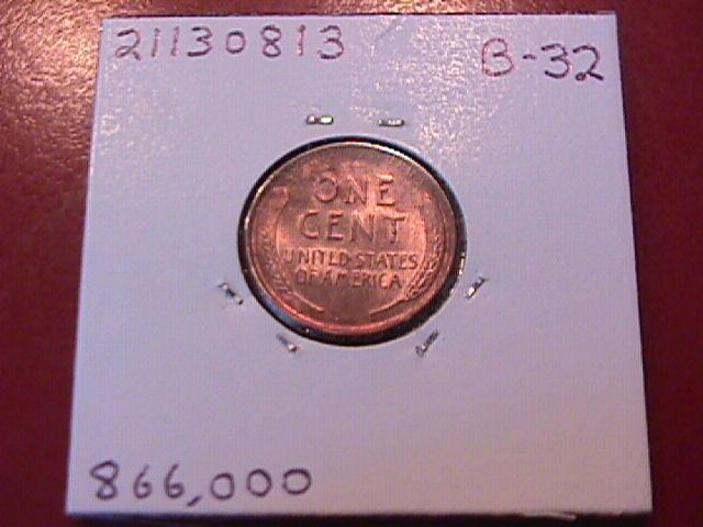 Lincoln Cent Copper 1931-S Mint State 63/64 Condition