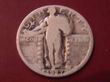 STANDING LIBERTY SILVER QUARTER 1927-s VERY GOOD CONDITION